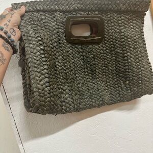 Woven Gray Handbag